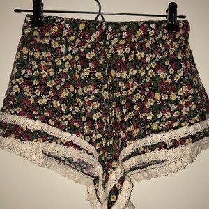 High waisted floral shorts